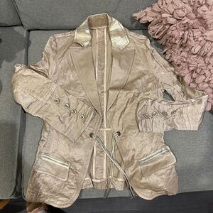 Rococo jacket , with genuine leather details